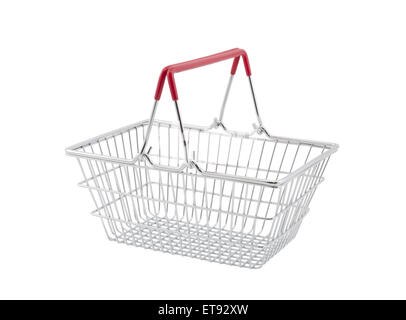 Shopping basket isolated on white background with clipping path Stock Photo