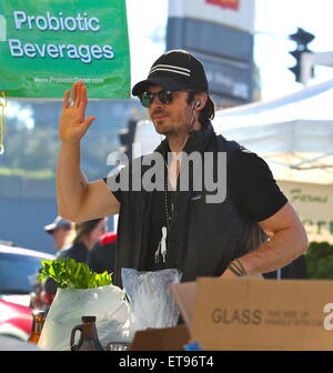 Ian Somerhalder shops for fresh produce at the Studio City Farmers Market.  Featuring: Ian Somerhalder Where: Studio City California, California, United States When: 04 Jan 2015 Credit: VALPO NNEWs/WENN.com Stock Photo