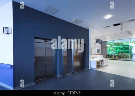 Commercial building two lifts entrance without people Stock Photo