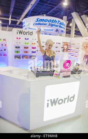 DJ Amie Rose is seen keeping the party going at the International Consumer Electronics Show at the Las Vegas Convention Center for iWorld  The International Playboy Playmate and DJ always paid tribute to the tech world by wearing a tight fitting pac-man print dress  Featuring: DJ Amie Rose Where: Las Vegas, Nevada, United States When: 07 Jan 2015 Credit: WENN.com Stock Photo