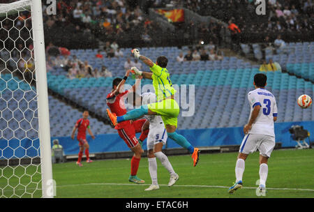 2015 AFC finals match Uzbekistan vs. DPR Korea. Uzbekistan struggled to defeat a gallant DPR Korea in their first pool match.  Featuring: Ignatiy Nesterov Where: Sydney, Australia When: 10 Jan 2015 Credit: WENN.com Stock Photo