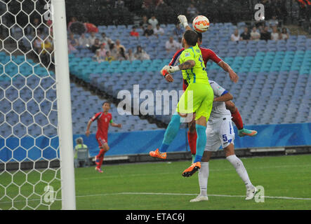 2015 AFC finals match Uzbekistan vs. DPR Korea. Uzbekistan struggled to defeat a gallant DPR Korea in their first pool match.  Featuring: Ignatiy Nesterov Where: Sydney, Australia When: 10 Jan 2015 Credit: WENN.com Stock Photo