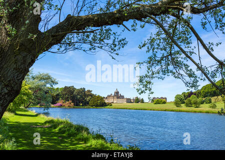 View of the house from the South Lake, Castle Howard, near York, North Yorkshire, England, UK Stock Photo