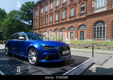 Turin, Italy, 11th June 2015. Audi RS 6. Parco Valentino car show hosted 93 cars by many automobile manufacturers and car designers in Valentino Park, Torino, Italy. Stock Photo