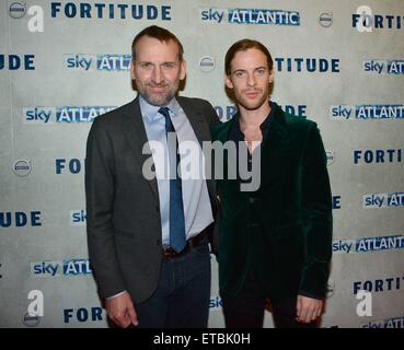 Actors Christopher Eccleston & Luke Treadaway at the Dublin Premiere of Sky Atlantic's 'Fortitude' at The Mansion House, Dublin, Ireland. 15.01.2015.  Featuring: Christopher Eccleston, Luke Treadaway Where: Dublin, Ireland When: 15 Jan 2015 Credit: WENN.com Stock Photo