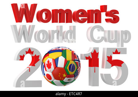 Football womens world cup Canada 2015 isolated on white background Stock Photo