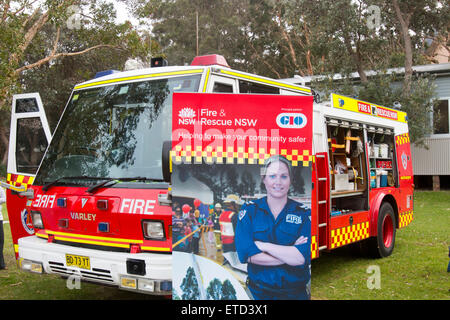 Sydney, Australia. 13th June, 2015. 10th Year of the Avalon Beach Military Tattoo for Australian Defence Forces and local volunteer community groups. Representatives of local school bands, rural new south wales fire brigade,police,State emergency services SES, retired personnel and stallholders were in attendance at this event on Sydney's northern beaches. Stock Photo