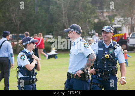 Sydney, Australia. 13th June, 2015. 10th Year of the Avalon Beach Military Tattoo for Australian Defence Forces and local volunteer community groups. Representatives of local school bands, rural new south wales fire brigade,police,State emergency services SES, retired personnel and stallholders were in attendance at this event on Sydney's northern beaches. Stock Photo