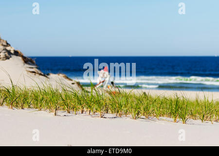 Lifeguards on-duty on a hot summer day at the beach. Stock Photo