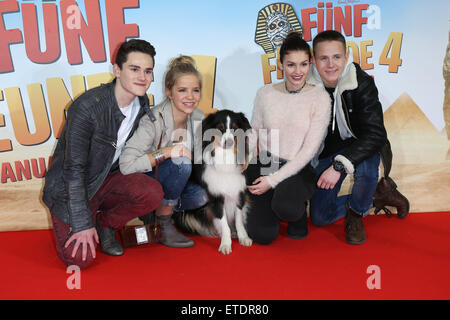 Premiere of 'Fuenf Freunde 4' at CinemaxX movie theatre  Featuring: Quirin Oettl, Neele Marie Nickel, Valeria Eisenbart, Justus Schlingensiepen, Filmhund Timmy Where: Munich, Germany When: 25 Jan 2015 Credit: Franco Gulotta/WENN.com Stock Photo