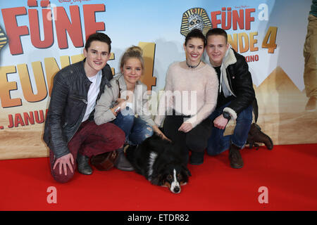 Premiere of 'Fuenf Freunde 4' at CinemaxX movie theatre  Featuring: Quirin Oettl, Neele Marie Nickel, Valeria Eisenbart, Justus Schlingensiepen, Filmhund Timmy Where: Munich, Germany When: 25 Jan 2015 Credit: Franco Gulotta/WENN.com Stock Photo