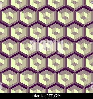 3d seamless abstract with hexagonal elements. Vector illustration. Stock Vector
