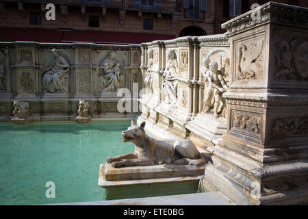 The Gaia Fountain in Siena, Tuscany, Italy. Stock Photo