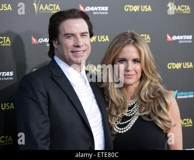 2015 G’DAY USA Gala featuring the AACTA International Awards presented by Qantas at Hollywood Palladium - Arrivals  Featuring: John Travolta, Kelly Preston Where: Los Angeles, California, United States When: 31 Jan 2015 Credit: Brian To/WENN.com Stock Photo