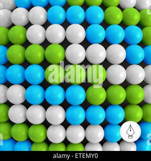 Abstract technology background with balls. Spheric pattern. 3d vector illustration. Stock Vector