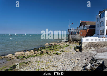 Seaview beach north east Isle of Wight overlooking the Solent near to ...