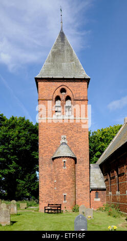Porch tower of Holy Trinity Church, Sunk Island, East Yorkshire, England