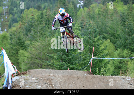 Brook Macdonald, Trek World Racing UCI Mountain Bike World Cup at Fort William, Scotland on 6-7th June 2015 Stock Photo