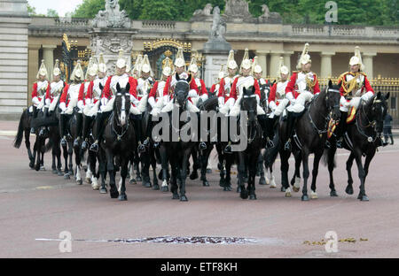 London, UK. 13th June, 2015. Trooping of the Colour at Buckingham Palace on June 13, 2015 in London, England. Stock Photo