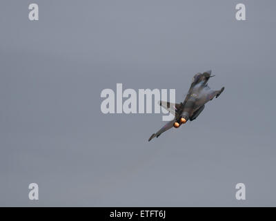 Duxford, UK - May 23rd 2015: RAF Eurofighter Typhoon displaying at Duxford VE Day Airshow Stock Photo