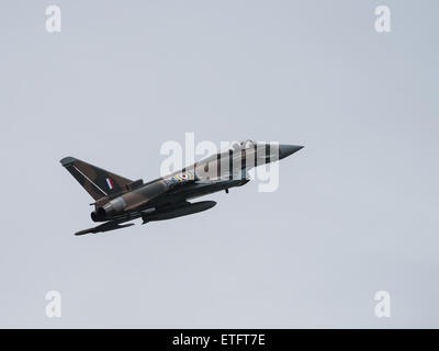 Duxford, UK - May 23rd 2015: RAF Eurofighter Typhoon displaying at Duxford VE Day Airshow Stock Photo