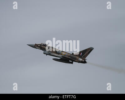 Duxford, UK - May 23rd 2015: RAF Eurofighter Typhoon displaying at Duxford VE Day Airshow Stock Photo