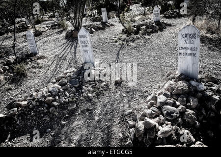 The Boot Hill graveyard in Tombstone, Arizona. Stock Photo