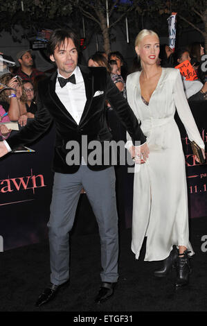 LOS ANGELES, CA - NOVEMBER 14, 2011: Billy Burke & wife at the world premiere of his new movie 'The Twilight Saga: Breaking Dawn - Part 1' at the Nokia Theatre, L.A. Live in downtown Los Angeles. November 14, 2011 Los Angeles, CA Stock Photo