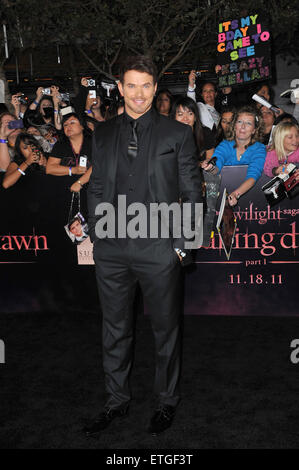 LOS ANGELES, CA - NOVEMBER 14, 2011: Kellan Lutz at the world premiere of his new movie 'The Twilight Saga: Breaking Dawn - Part 1' at the Nokia Theatre, L.A. Live in downtown Los Angeles. November 14, 2011 Los Angeles, CA Stock Photo