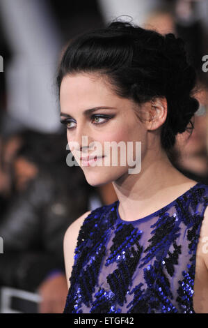 LOS ANGELES, CA - NOVEMBER 14, 2011: Kristen Stewart at the world premiere of her new movie 'The Twilight Saga: Breaking Dawn - Part 1' at the Nokia Theatre, L.A. Live in downtown Los Angeles. November 14, 2011 Los Angeles, CA Stock Photo