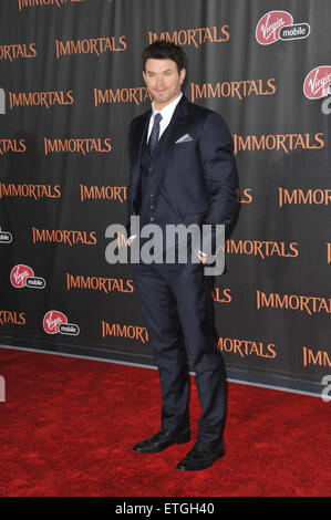 LOS ANGELES, CA - NOVEMBER 7, 2011: Kellan Lutz at the world premiere of his new movie 'Immortals' at the Nokia Theatre L.A. Live in downtown Los Angeles. November 7, 2011 Los Angeles, CA Stock Photo