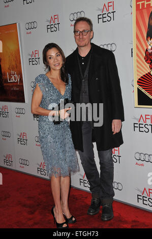 LOS ANGELES, CA - NOVEMBER 4, 2011: Michelle Yeoh & David Thewlis at the premiere of their new movie 'The Lady', part of the 2011 AFI Fest, at Grauman's Chinese Theatre, Hollywood. November 4, 2011 Los Angeles, CA Stock Photo