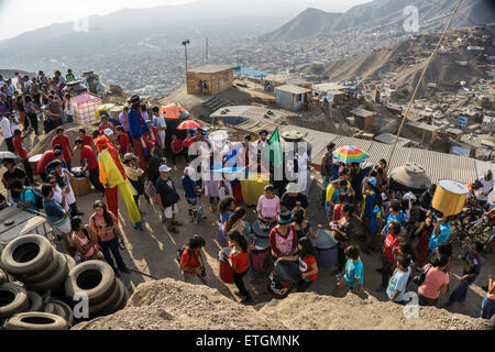 Parade of FITECA in the Comas district, Lima city, Peru. Stock Photo