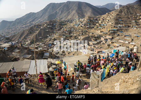 Parade of FITECA in the Comas district, Lima city, Peru. Stock Photo