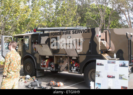 Australian military fire truck tender at the Avalon Beach military tattoo,sydney northern beaches,australia Stock Photo