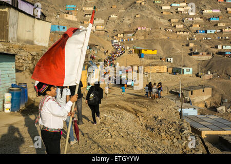 Parade of FITECA in the Comas district, Lima city, Peru. Stock Photo