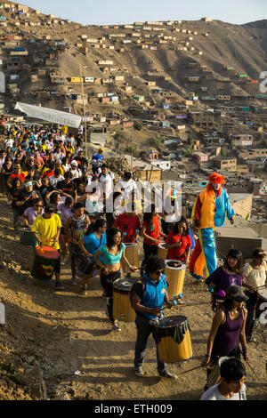 Parade of FITECA in the Comas district, Lima city, Peru. Stock Photo