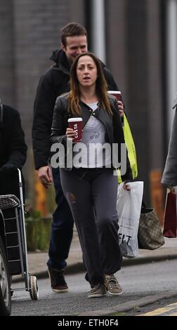 A make up free Natalie Cassidy and her boyfriend Marc Humphreys arrive at BBC Elstree after grabbing some coffee.  Featuring: Natalie Cassidy, Marc Humphreys Where: London, United Kingdom When: 20 Feb 2015 Credit: WENN.com Stock Photo