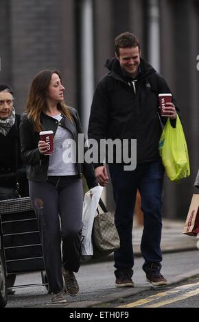 A make up free Natalie Cassidy and her boyfriend Marc Humphreys arrive at BBC Elstree after grabbing some coffee.  Featuring: Natalie Cassidy, Marc Humphreys Where: London, United Kingdom When: 20 Feb 2015 Credit: WENN.com Stock Photo