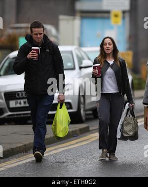 A make up free Natalie Cassidy and her boyfriend Marc Humphreys arrive at BBC Elstree after grabbing some coffee.  Featuring: Natalie Cassidy, Marc Humphreys Where: London, United Kingdom When: 20 Feb 2015 Credit: WENN.com Stock Photo