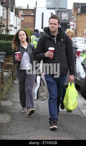 A make up free Natalie Cassidy and her boyfriend Marc Humphreys arrive at BBC Elstree after grabbing some coffee.  Featuring: Natalie Cassidy, Marc Humphreys Where: London, United Kingdom When: 20 Feb 2015 Credit: WENN.com Stock Photo