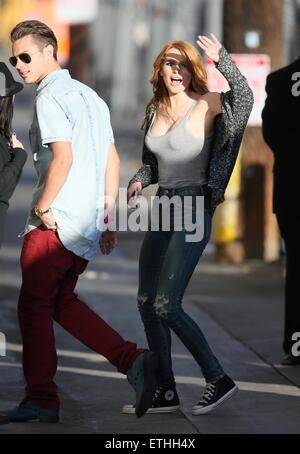 Bella Thorne seen arriving at ABC studios, Bella walks down to greet fans before she goes into Jimmy Kimmel Live.  Featuring: Bella Thorne Where: Los Angeles, California, United States When: 24 Feb 2015 Credit: Michael Wright/WENN.com Stock Photo