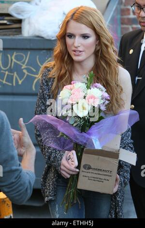 Bella Thorne seen arriving at ABC studios, Bella walks down to greet fans before she goes into Jimmy Kimmel Live.  Featuring: Bella Thorne Where: Los Angeles, California, United States When: 24 Feb 2015 Credit: Michael Wright/WENN.com Stock Photo