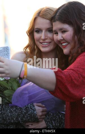 Bella Thorne seen arriving at ABC studios, Bella walks down to greet fans before she goes into Jimmy Kimmel Live.  Featuring: Bella Thorne Where: Los Angeles, California, United States When: 24 Feb 2015 Credit: Michael Wright/WENN.com Stock Photo