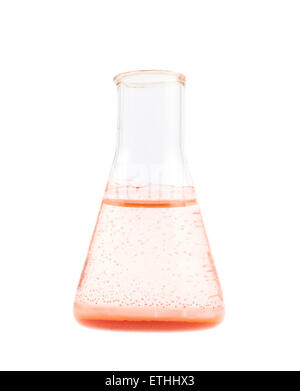 Erlenmeyer flask filled with liquid Stock Photo