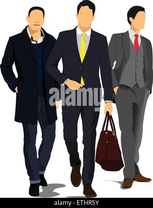 Three Young handsome men. Businessman.Vector illustration Stock Vector