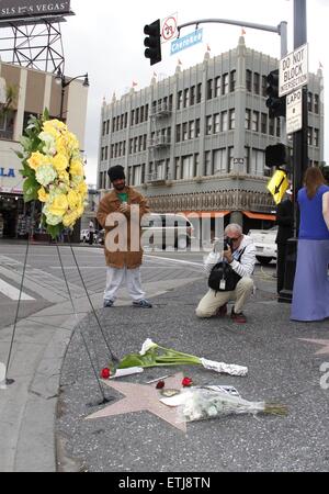 Fans pay tribute to Leonard Nimoy at the late actor's star on the Hollywood Walk of Fame  Featuring: Atmosphere Where: Los Angeles, California, United States When: 27 Feb 2015 Credit: MONEY$HOT/WENN.com Stock Photo