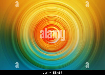 Abstract Colorful Radial Blur Background, Concentric Circles as Energy Radio Waves Stock Photo