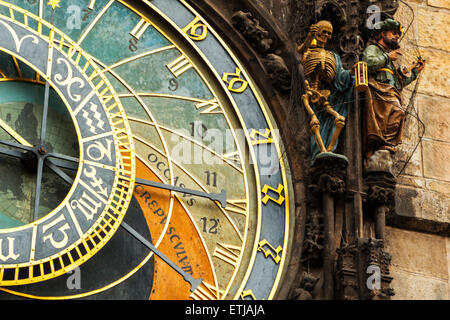 Astronomical Clock in Prague, Czech Republic. Europe. Stock Photo