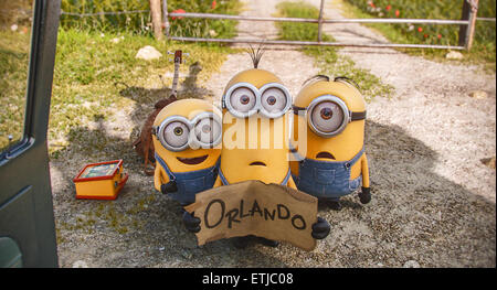 Minions is an upcoming 2015 American 3D computer-animated comedy film.  This photograph is for editorial use only and is the copyright of the film company and/or the photographer assigned by the film or production company and can only be reproduced by publications in conjunction with the promotion of the above Film. A Mandatory Credit to the film company is required. The Photographer should also be credited when known. Stock Photo